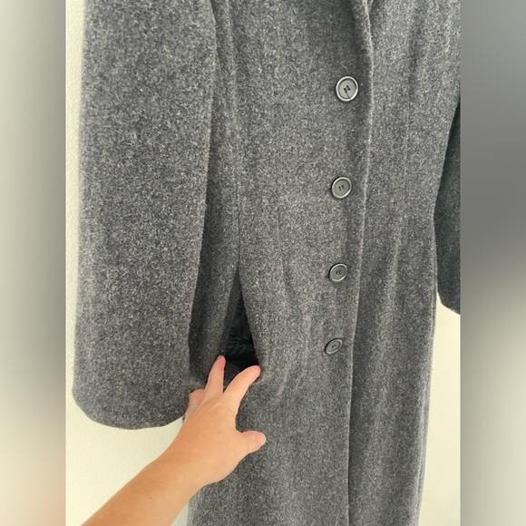 Vintage Herman Geist Long Grey Wool Coat - Picture 4 of 6